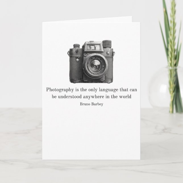 Fotografi är det enda språkkortet för Hälsning Tack Kort (Framsida)