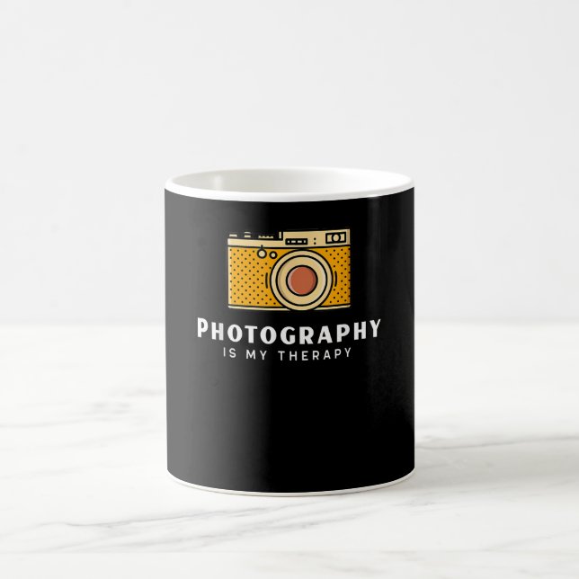 Fotografi är min terapi kaffemugg (Center)