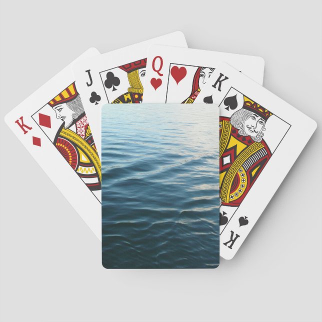 Fotografi av Abstrakten Blue Vatten Casinokort (Baksidan)