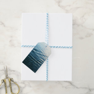 Fotografi av Abstrakten Blue Vatten Presentetikett