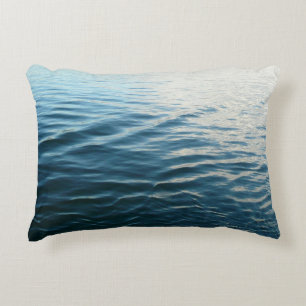 Fotografi av Abstrakten Blue Vatten Prydnadskudde