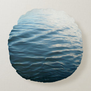 Fotografi av Abstrakten Blue Vatten Rund Kudde