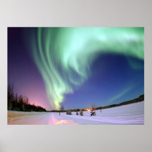Fotografi av Alaska i norra Ljus Poster