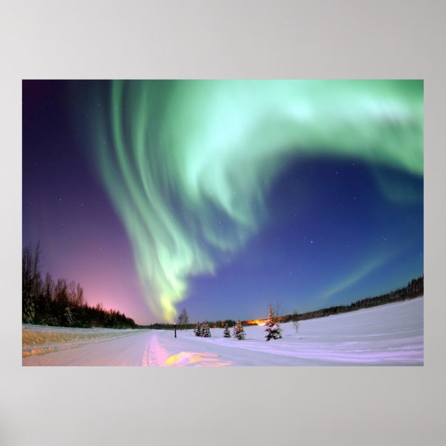 Fotografi av Alaska i norra Ljus Poster (Framsidan)