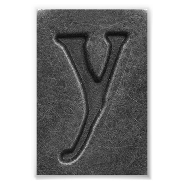 Fotografi av Alfabet Brev Y6 Black and White 4x6 (Framsidan)
