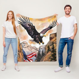 Fotografi av amerikanska Örn USA flagga Fleecefilt
