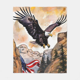 Fotografi av amerikanska Örn USA flagga Fleecefilt