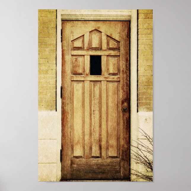 Fotografi av antikisk dörrarkitektur Foto Poster (Framsidan)