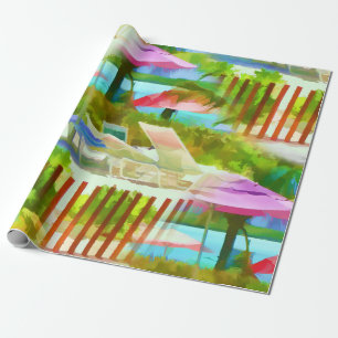 Fotografi av Bahamas Tropical Beach Scene Mönster Presentpapper