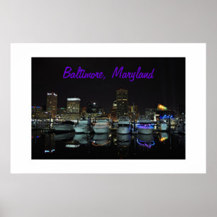Fotografi av Baltimore Skyline Poster