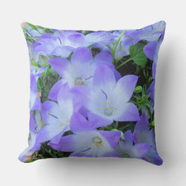 Fotografi av Campanula Lila White Bellblommows Kudde