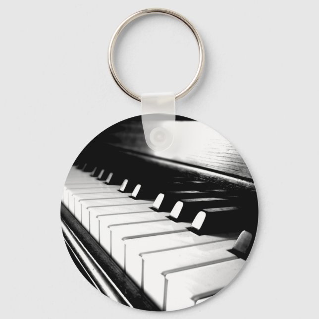 Fotografi av Classy Black & White Piano Nyckelring (Framsida)