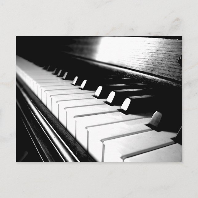 Fotografi av Classy Black & White Piano Vykort (Framsida)