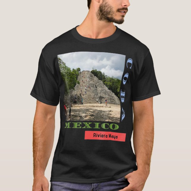 Fotografi av Coba Mexico Mayan Ruins Travel Souven T Shirt (Framsida)