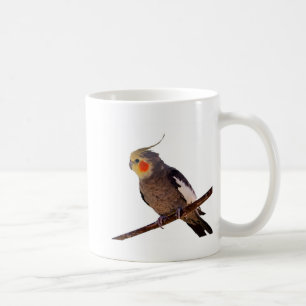 Fotografi av Cockatiel Grått och Gult Pet Bird Fot Kaffemugg