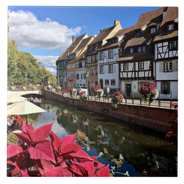 Fotografi av Colmar Alsace Frankrike Kakelplatta (Framsidan)