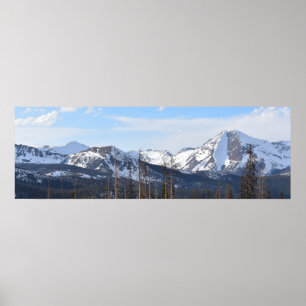 Fotografi av Colorado Mountains Snö och Blå himmel Poster