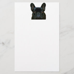 Fotografi av Cute Black Fransk Bulldog Frenchie: Brevpapper