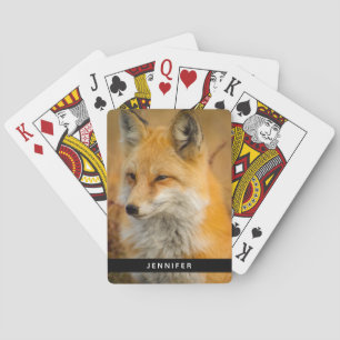 Fotografi av Cute Red Fox Wilderness Nature Casinokort