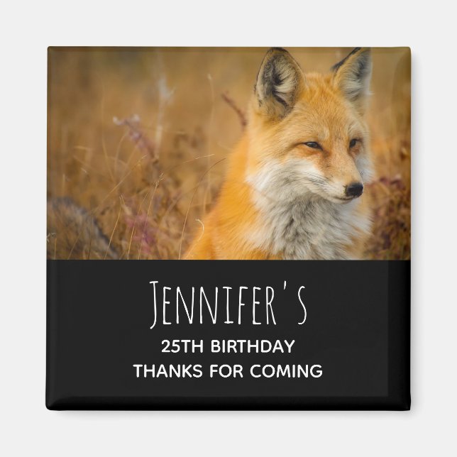 Fotografi av Cute Red Fox Wilderness Nature Magnet (Framsidan)
