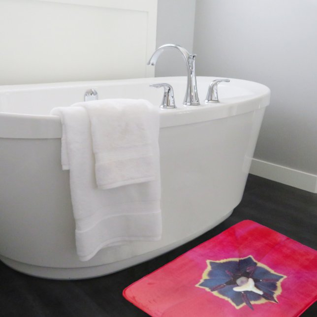 Fotografi av färgen Bold Red Tulip Flower Macro Na Badrumsmatta (Skapare uppladdad)