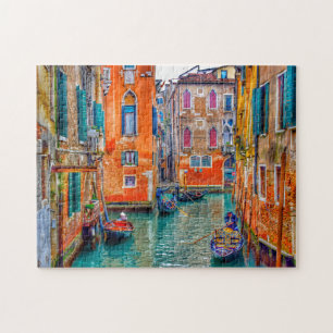Fotografi av färgstark Venedig-Italien Pussel