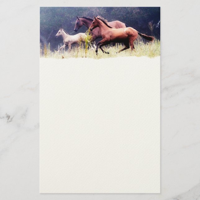 Fotografi av Galloping Horses Brevpapper (Framsida)