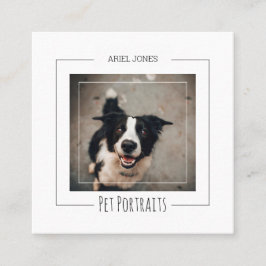 Fotografi av gräns Collie Photograph Pet Porträtt Fyrkantigt Visitkort