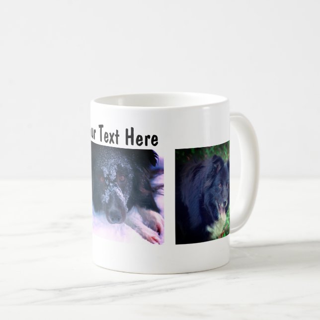 Fotografi av Gräns Collie Trio Hund Kaffemugg (Framsida höger)
