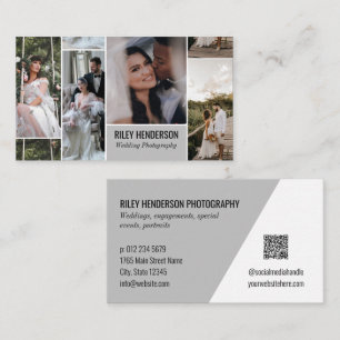Fotografi av grått Collage QR-Professionell-kod Visitkort