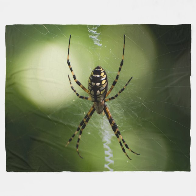 Fotografi av guldträdgårdsspindel Fleece Blanket (Framsidan (Horisontell))