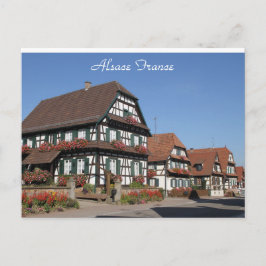Fotografi av halvtiominerade hus Alsace Frankrike Vykort