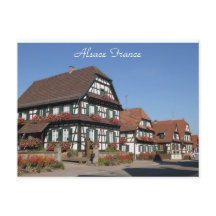 Fotografi av halvtiominerade hus Alsace Frankrike