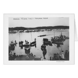 Fotografi av Harvard vs. Yale Rwing Crew Tävling Hälsningskort