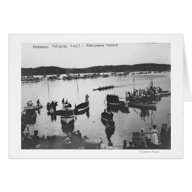 Fotografi av Harvard vs. Yale Rwing Crew Tävling Hälsningskort (Framsidan Horizontal)