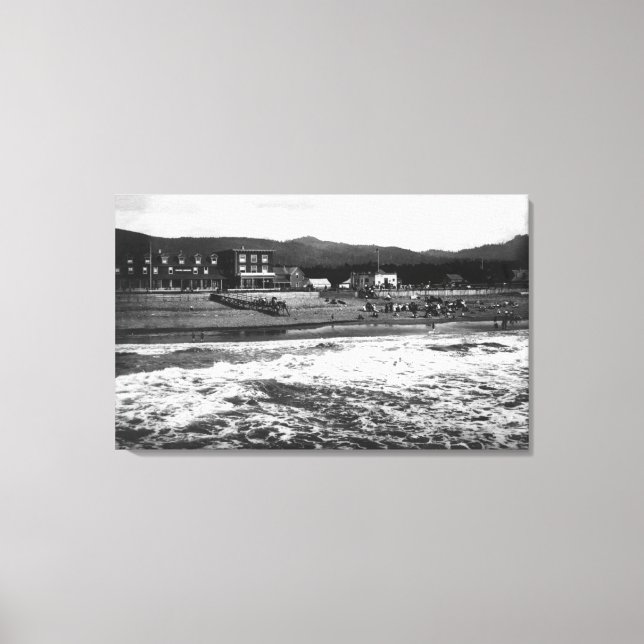 Fotografi av havsbotten, Oregon Beach och Hotel Mo Canvastryck (Framsida)
