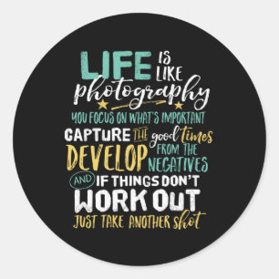 Fotografi av inspirationsfoto med livsoffert runt klistermärke