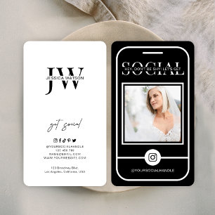 Fotografi av Instagram Photo Minimalist Black Logo Visitkort