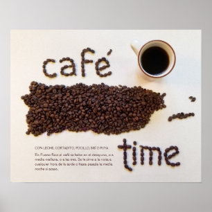 Fotografi av kaffebönorna Cafe Time Puerto Rico Poster