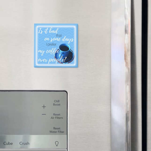 Fotografi av kaffet Älskare Kopp Blue Kopp och Sau Magnet (In Situ (Fridge))