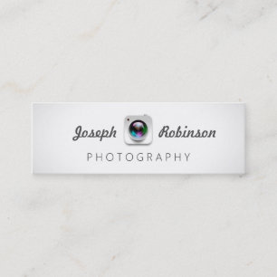 Fotografi av kameralins, Logotyp Lens Mini Visitkort