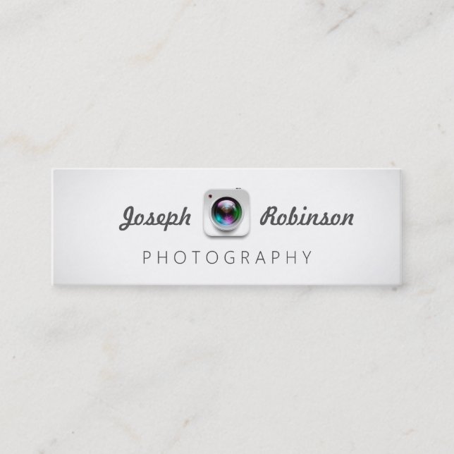 Fotografi av kameralins, Logotyp Lens Mini Visitkort (Framsida)