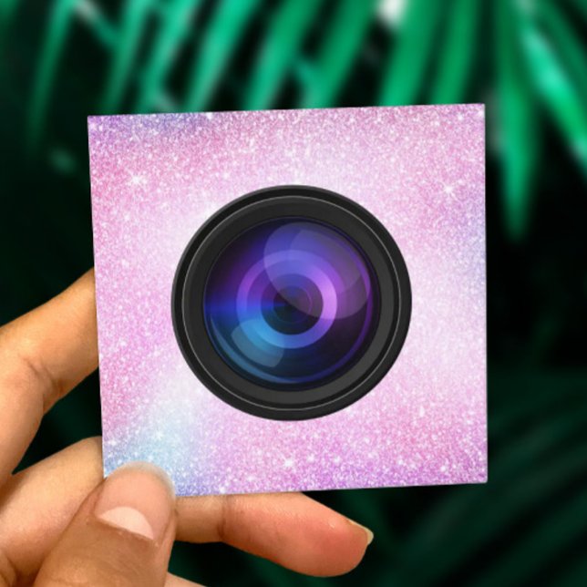 Fotografi av kameramoeramensammajsfoto Glitter Fyrkantigt Visitkort (Skapare uppladdad)