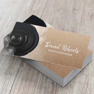 Fotografi av kameran Rustic Kraft Kraft Visitkort