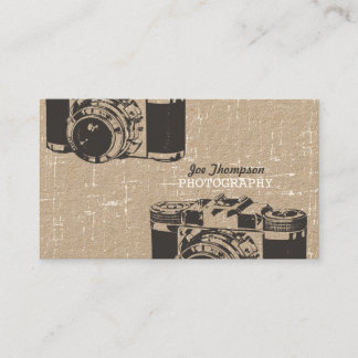 Fotografi av Kraft Vintage Grunge Camera Photograp Visitkort