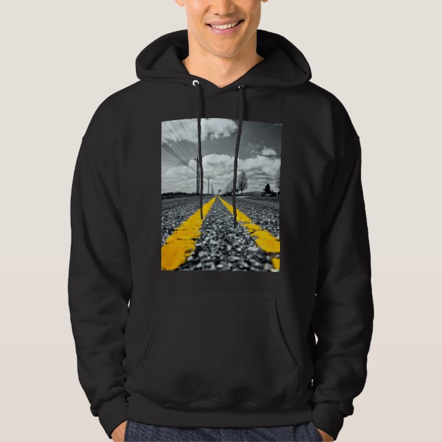Fotografi av Kreativet gult Asphalt Highway Road Hoodie (Framsida)