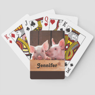 Fotografi av kute Rosa Piglets Animal Photographic Casinokort
