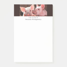 Fotografi av kute Rosa Piglets Animal Photographic Post-it Block