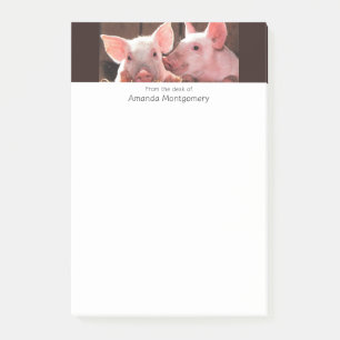 Fotografi av kute Rosa Piglets Animal Photographic Post-it Block