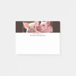 Fotografi av kute Rosa Piglets Animal Photographic Post-it Block